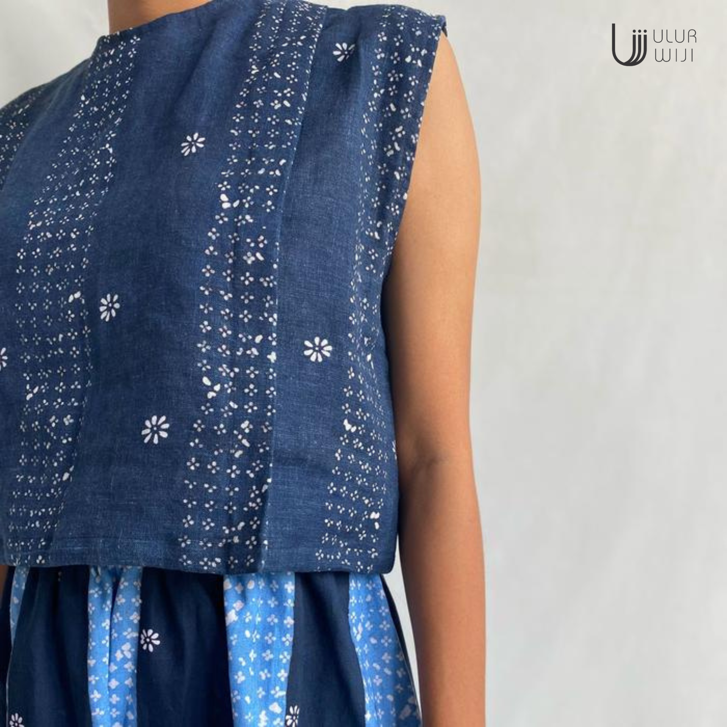 Ulur Wiji - TANDUR Natural Dye Hand-drawn Batik Sleeveless Crop Top