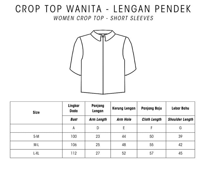 Ulur Wiji - FOREST Crop Women's Shirt Short Sleeve Hand-drawn Batik Natural Color
