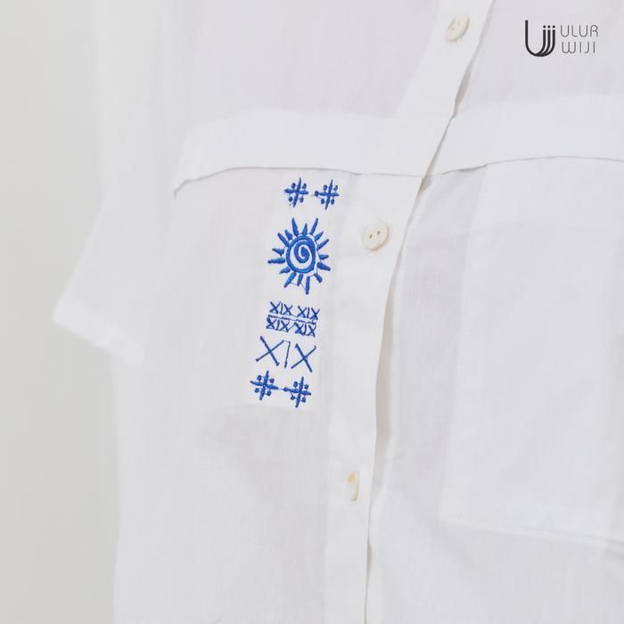 Ulur Wiji - White METAMORPH Crop Top Embroidery