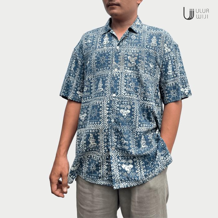 Ulur Wiji - Unisex Hawaiian Shirt METAMORPH - Natural Dyed Stamp Batik