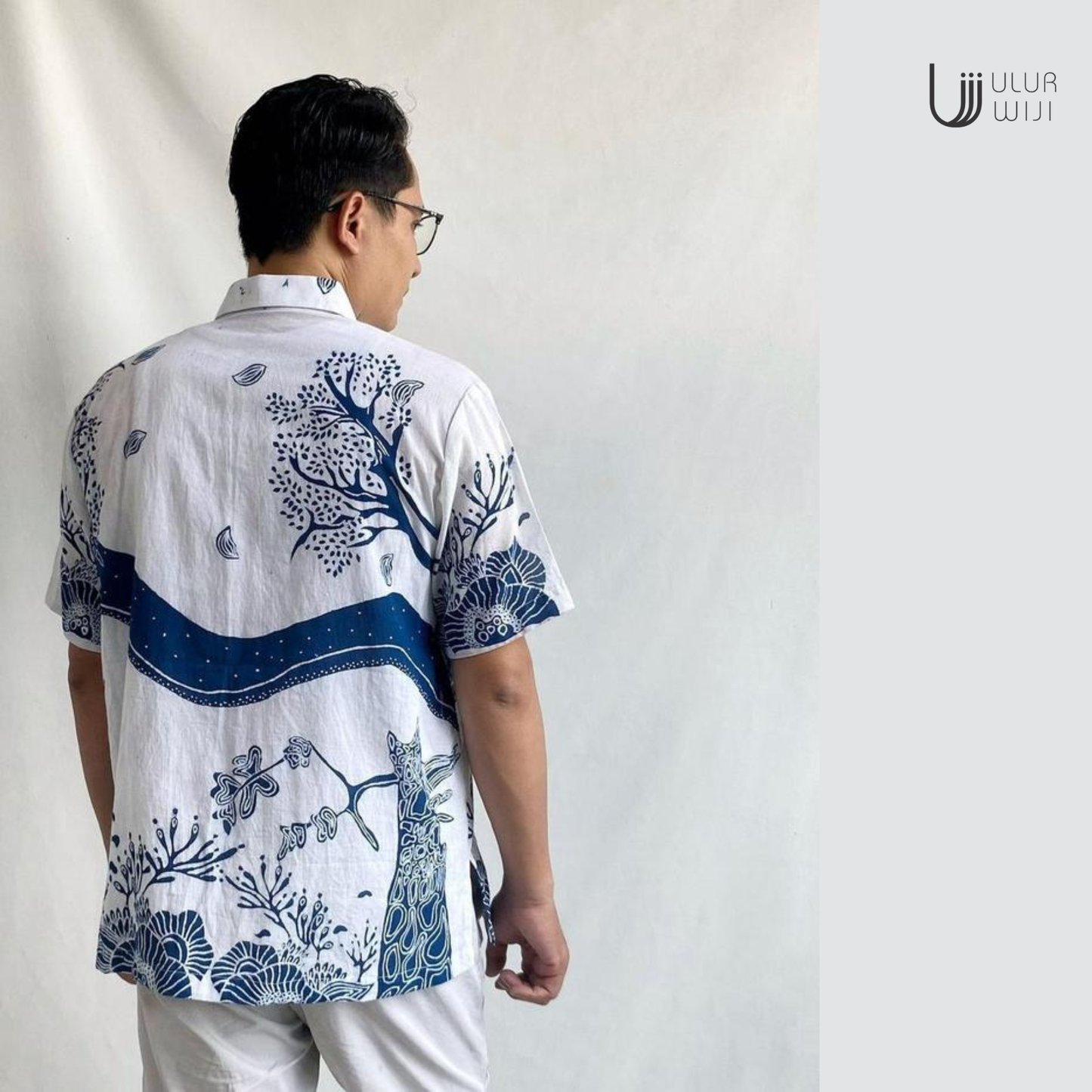 Ulur Wiji - Kemeja Pria HUTAN Short Sleeves Batik Tulis Warna Alami