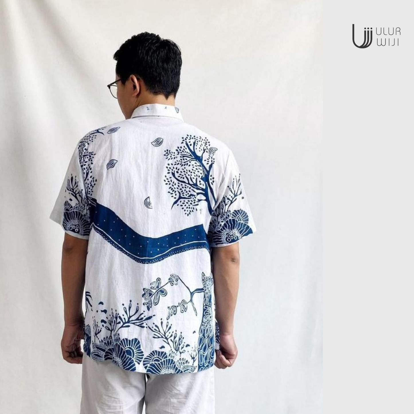 Ulur Wiji - Kemeja Pria HUTAN Short Sleeves Batik Tulis Warna Alami