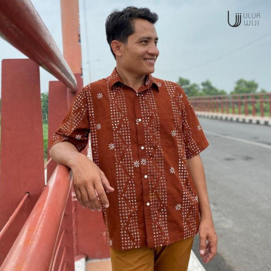 Ulur Wiji - Kemeja Pria TANDUR Batik Cap Tulis Warna Alami