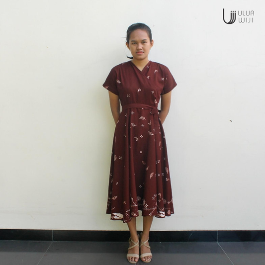 Ulur Wiji - Circle Dress RASAMALA Lengan Pendek Batik Tulis Warna Alami