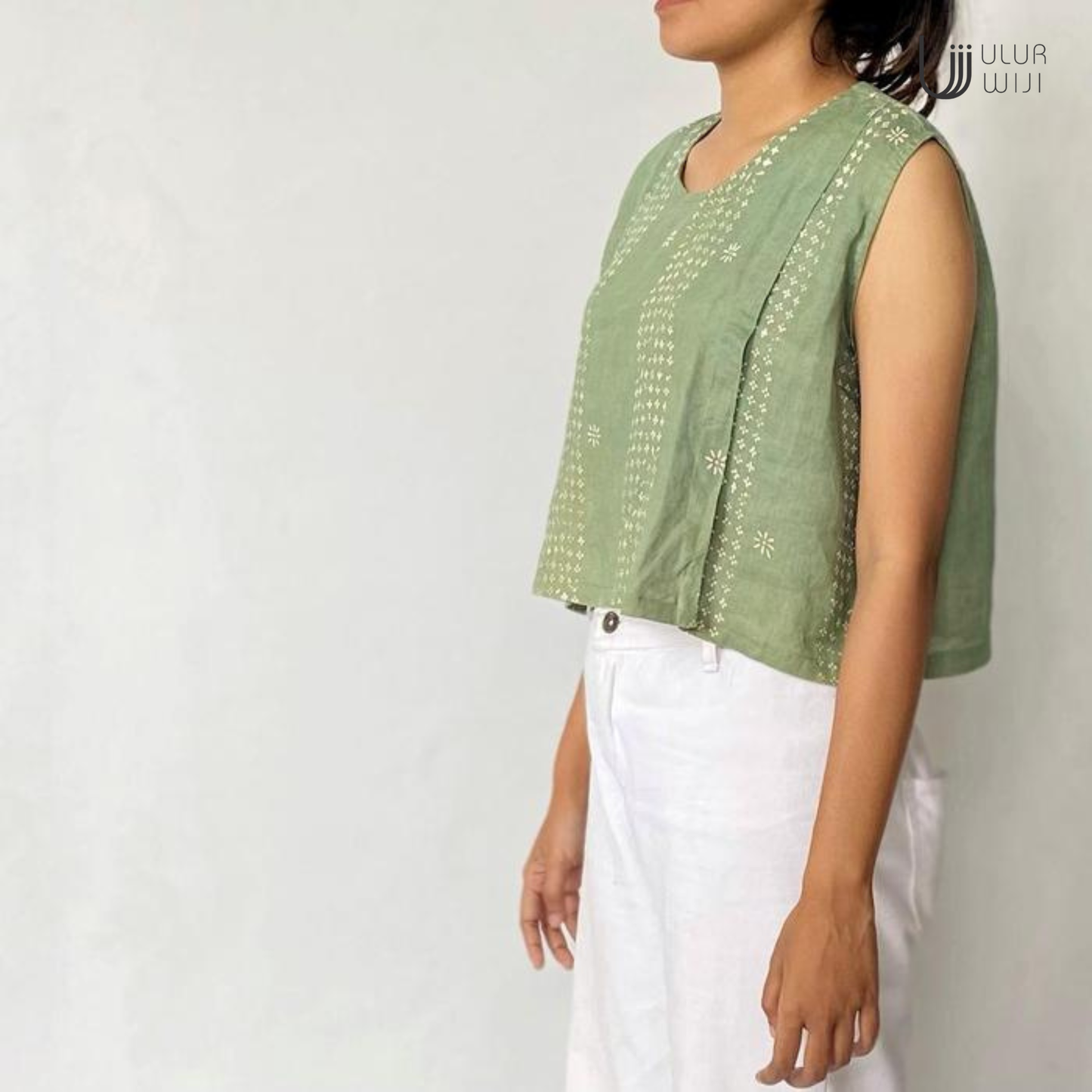 Ulur Wiji - TANDUR Natural Dye Hand-drawn Batik Sleeveless Crop Top