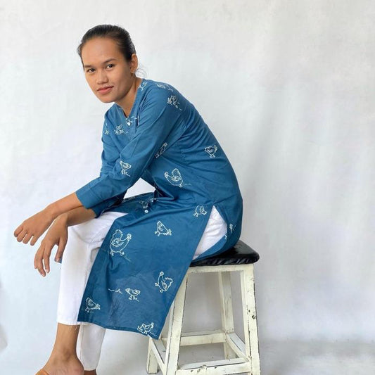 Ulur Wiji - Tunik ANGON Lengan 7/8 Batik Tulis Warna Alami