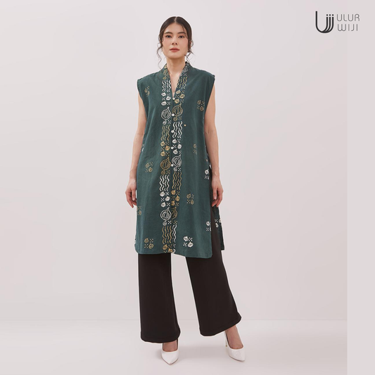Ulur Wiji - Vest Tunik DUALISM - Batik Tulis Warna Alami