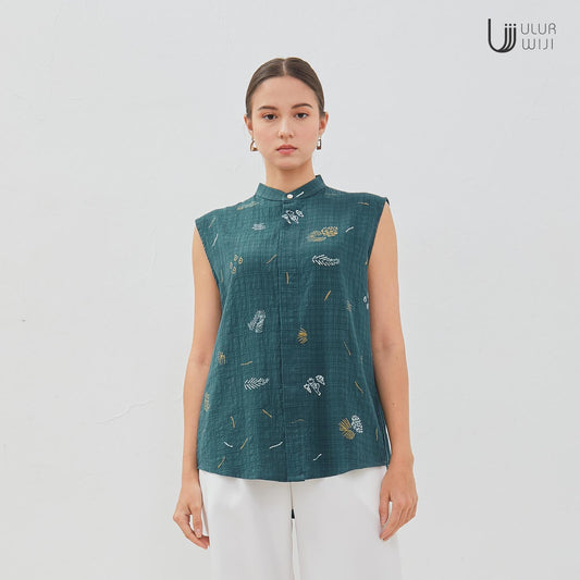 Ulur Wiji - Blouse Wanita TEDUH Tanpa Lengan Batik Tulis Warna Alami