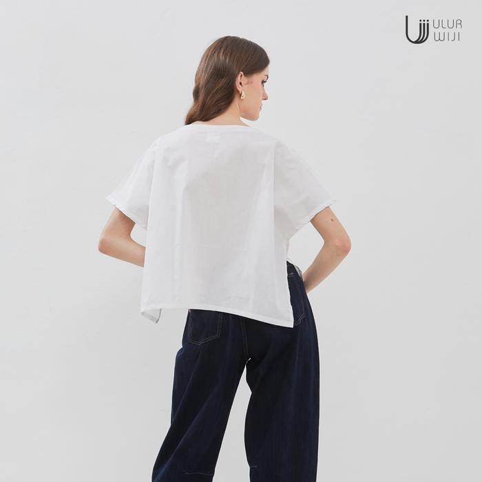 Ulur Wiji - White METAMORPH Crop Top Embroidery