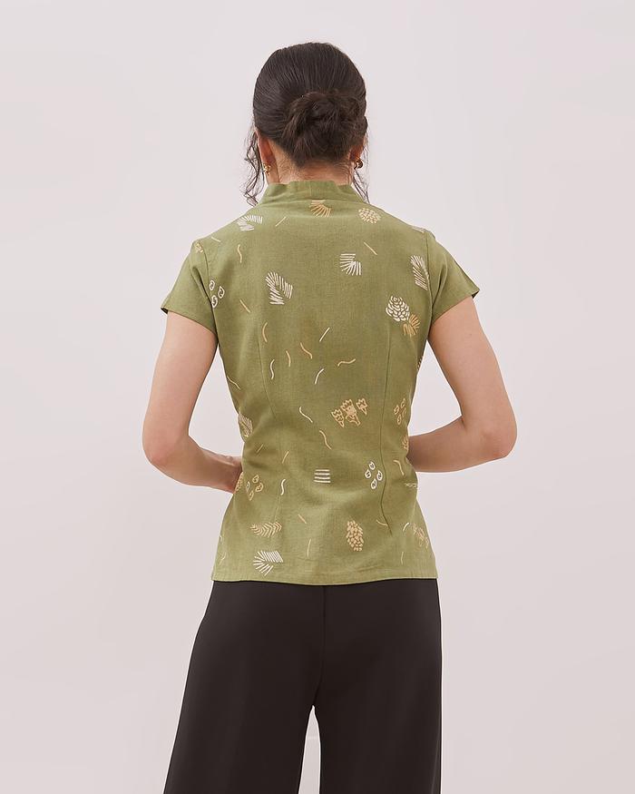 Ulur Wiji - Kebaya Pendek TEDUH Lengan Topi Slimfit Batik Tulis Warna Alami