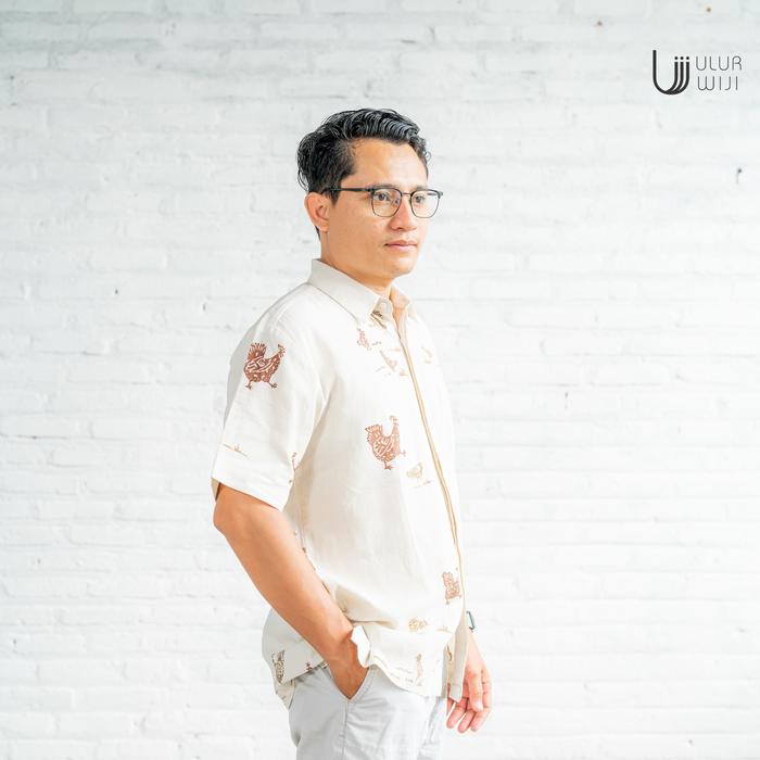 Ulur Wiji - Men's BABON Hand-Drawn Batik Shirt, Natural Dyes