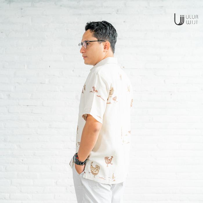 Ulur Wiji - Men's BABON Hand-Drawn Batik Shirt, Natural Dyes