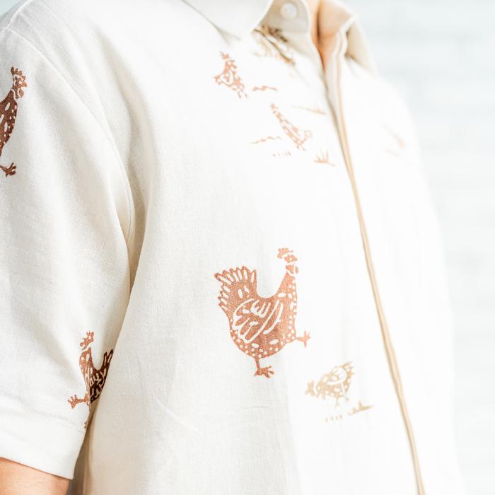 Ulur Wiji - Men's BABON Hand-Drawn Batik Shirt, Natural Dyes