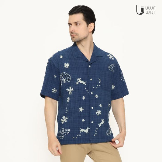 Ulur Wiji - Men's Shirt DACHSUND Natural-Dyed Hand-drawn Batik
