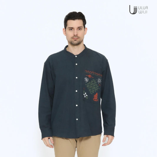 Ulur Wiji - Unisex Long-Sleeved Round Neck Shirt METAMORPH