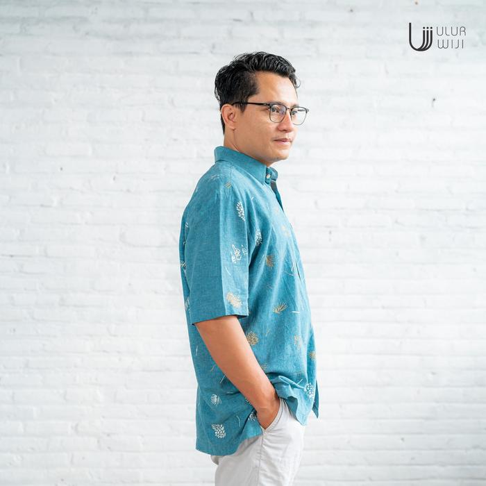 Ulur Wiji - TEDUH Men's Short Sleeves Natural Dye Batik Tulis Shirt