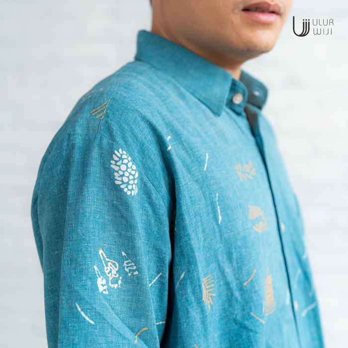 Ulur Wiji - TEDUH Men's Short Sleeves Natural Dye Batik Tulis Shirt
