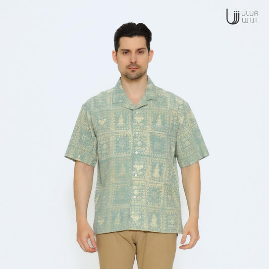 Ulur Wiji - Kemeja Hawai Unisex METAMORPH - Batik Cap Warna Alam