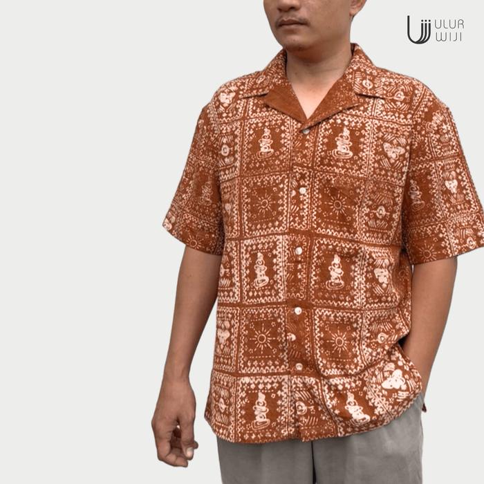 Ulur Wiji - Unisex Hawaiian Shirt METAMORPH - Natural Dyed Stamp Batik