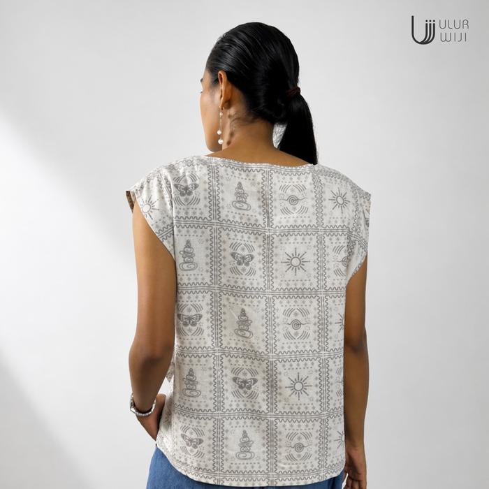 Ulur Wiji - Vest Blouse METAMORPH Hand Screen