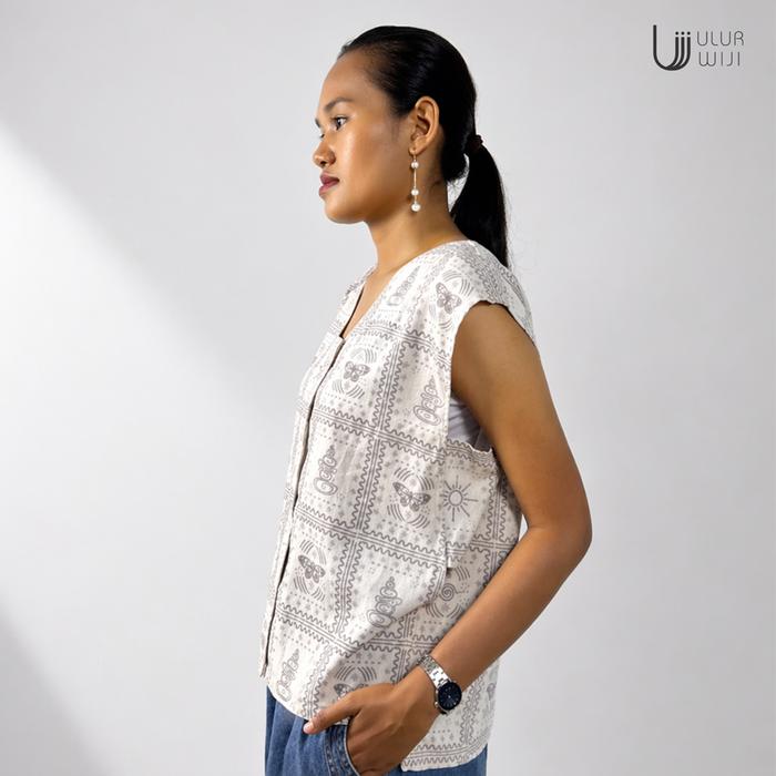 Ulur Wiji - Vest Blouse METAMORPH Hand Screen
