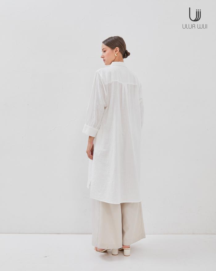 Ulur Wiji - White Metamorph Tunic Embroidery