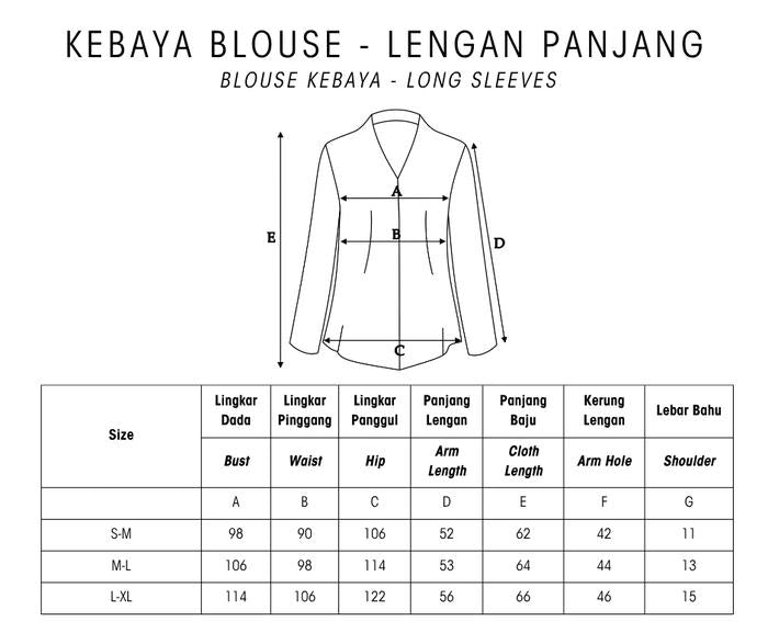 Ulur Wiji - Kebaya Blouse Wanita Lengan Panjang SIMPHONY Batik Tulis Warna Alami