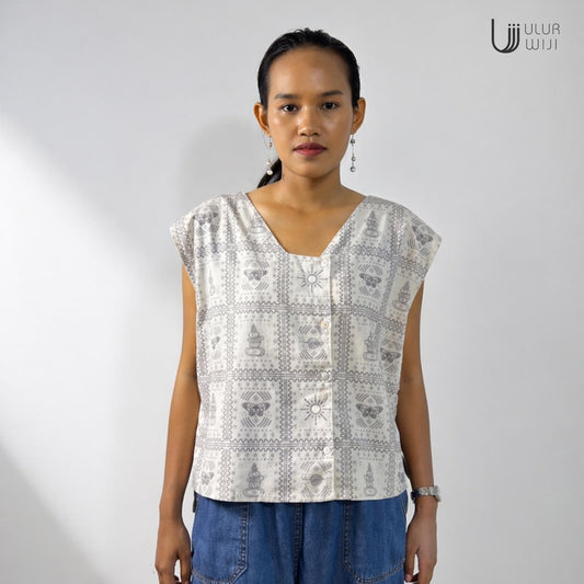 Ulur Wiji - Vest Blouse METAMORPH Hand Screen