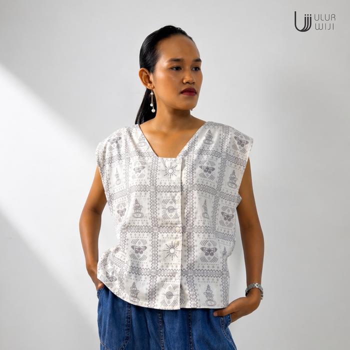 Ulur Wiji - Vest Blouse METAMORPH Hand Screen