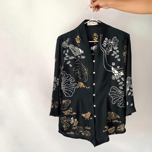Ulur Wiji - Kebaya Slim Fit ANGON Dark Series Batik Tulis Warna Alami