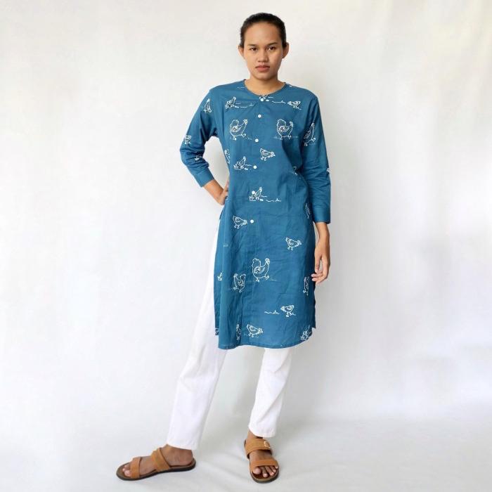 Ulur Wiji - Tunik ANGON Lengan 7/8 Batik Tulis Warna Alami