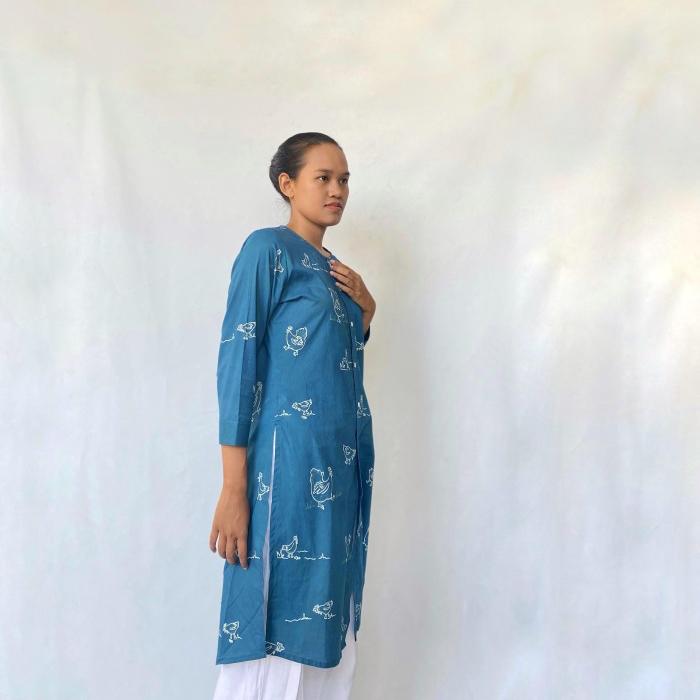 Ulur Wiji - Tunik ANGON Lengan 7/8 Batik Tulis Warna Alami