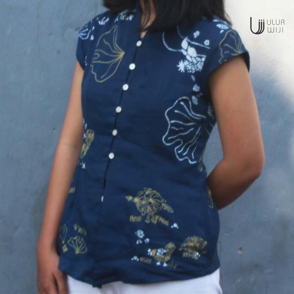 Ulur Wiji - Kebaya Blouse Lengan Topi ANGON - Batik Tulis Warna Alami