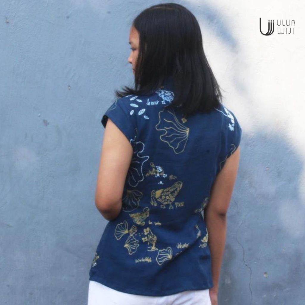 Ulur Wiji - Kebaya Blouse Lengan Topi ANGON - Batik Tulis Warna Alami