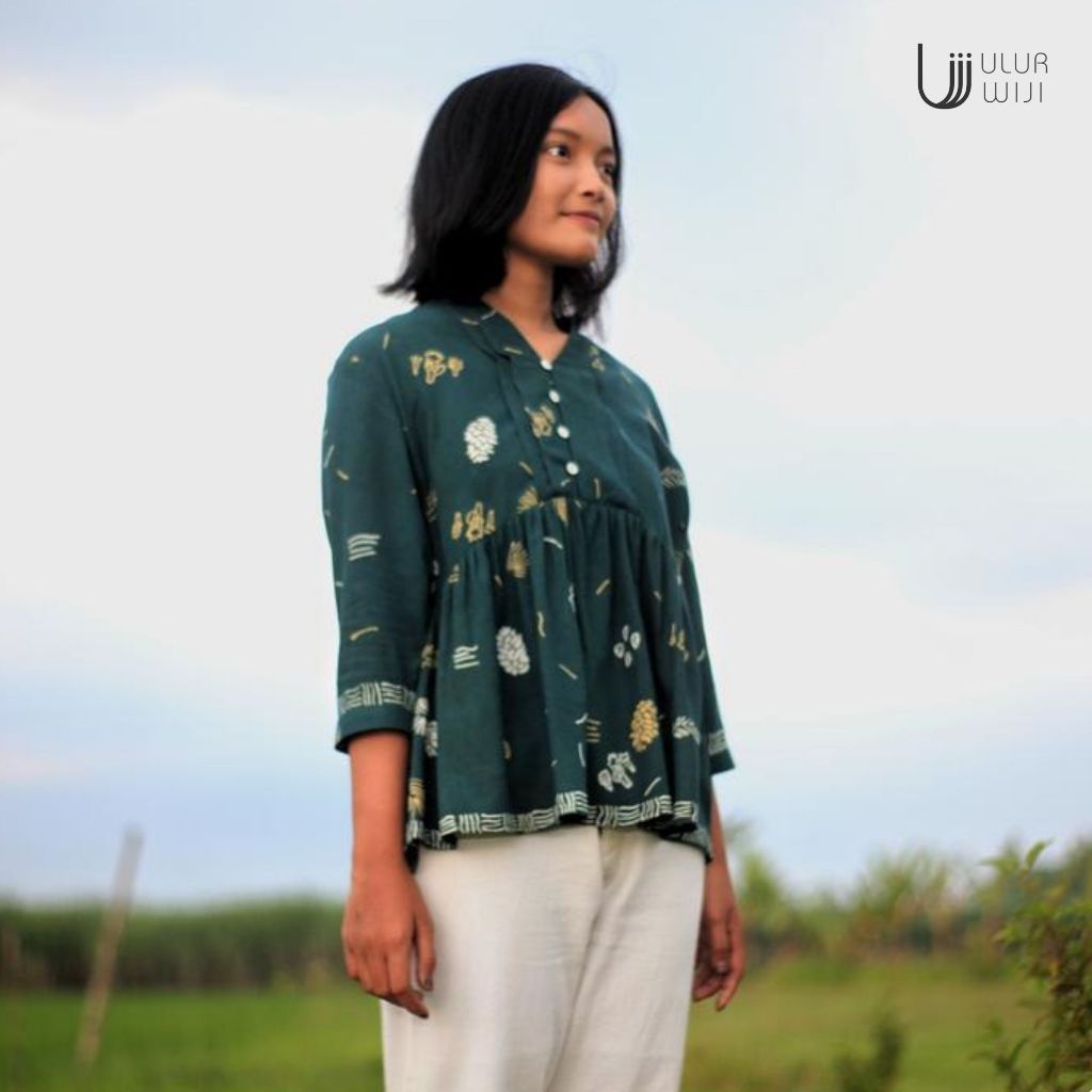 Ulur Wiji - Peplum Blouse TEDUH Batik Tulis Warna Alami