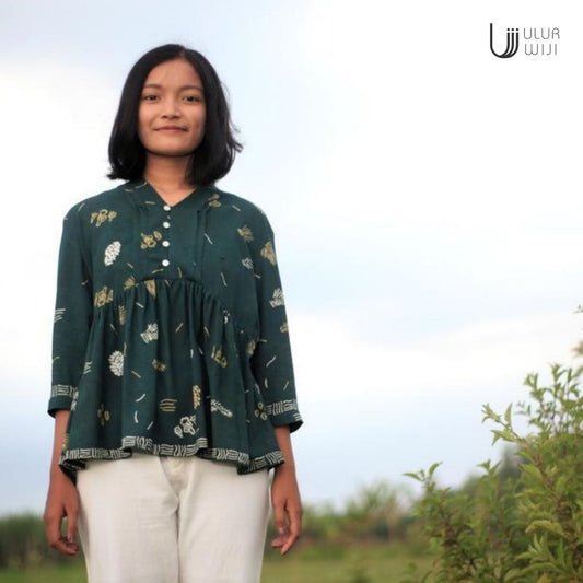 Ulur Wiji - Peplum Blouse TEDUH Batik Tulis Warna Alami